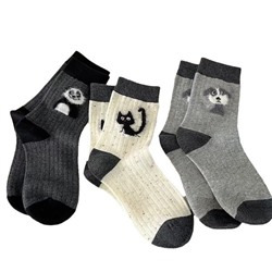 Tide, demi-season cotton velvet autumn cute cartoon knee socks, mid-length