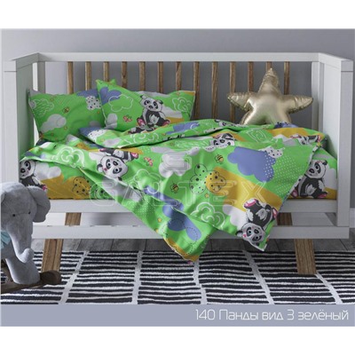 КПБ Панды зелёный яселька