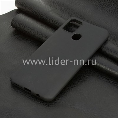 Задняя панель для Samsung Galaxy  A21S Силикон матовый (черная)