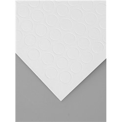 Клейкая лента двухсторонняя «Круглый белый» диаметр 1 см на листе 494 шт. 29.5×25 см