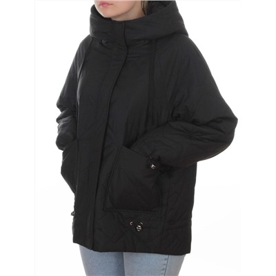 9661 BLACK Куртка демисезонная женская (100 гр. холлофайбер)