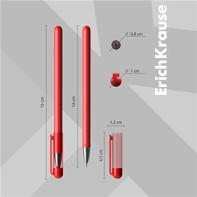 Ручка гелевая ErichKrause G-Soft, чернила красные, узел 0.38 мм, длина линии письма 500 метров