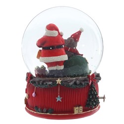 GAEM Фигурка декоративная "Дед Мороз" в стекл шаре (ключ,муз), D 15 см, L14 W15 H20 см