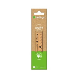 Линейка 15см Berlingo "Green Series", бамбук, европодвес