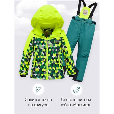 Горнолыжный костюм зимний для мальчика салатового цвета 9425Sl
