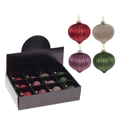 GAEM Набор из 12шт Украшение новогоднее "Шар", D 8 см, L35 W25 H8,5 см