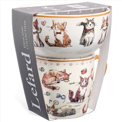 НАБОР ДЛЯ ЗАВТРАКА LEFARD "CATS", 2 ПР.: САЛАТНИК 500МЛ, КРУЖКА 345МЛ