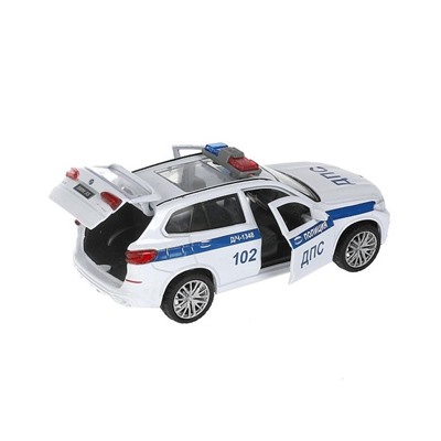 Машина металл BMW X5 M-SPORT ПОЛИЦИЯ 12 см, двери, баг 319005