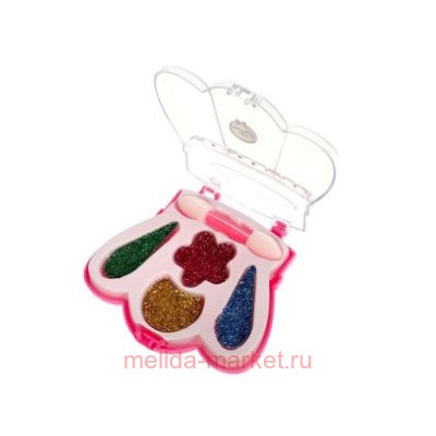 Unicorns Beauty Набор Тени для век 4 цвета с блестками+аппликатор Корона 9587