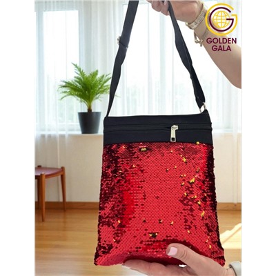 Сумка-планшет с пайетками на длинной ручке 22,5х27,5  см