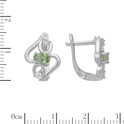 Серьги 'Весна' с хромдиопсидом ТГСН.885ХДR