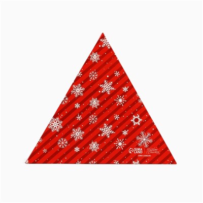 Коробка для кондитерских изделий новогодняя с пластиковой крышкой «Зимняя почта», 18×4 см