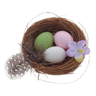 GAEM Изделие декоративное "Гнездо пасхальное" (блок 12 шт), L5,5 W5,5 H2,5 см, 4в.