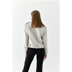 Полупальто женское демисезонное 25999 (бежевый/ёлочка)