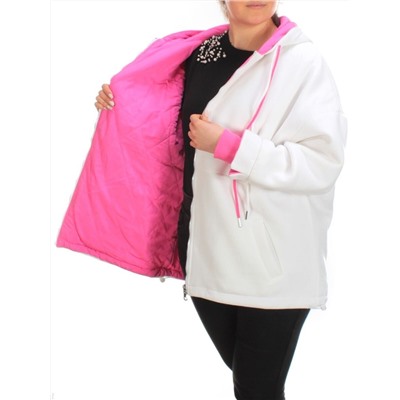 2561 WHITE/PINK Худи женское (50 гр. синтепон)
