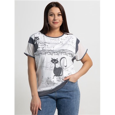 Блуза Алтея (белый/графит) Б15368-20М