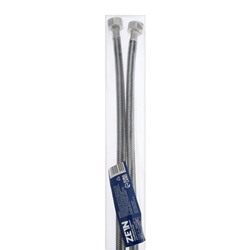 Подводка гибкая для смесителя ZEIN, фибро-нейлон, 1/2", М10, 60 см, набор 2 шт., черная