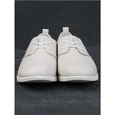 03-FDE16-1P BEIGE Полуботинки спортивные женские (натуральная кожа)