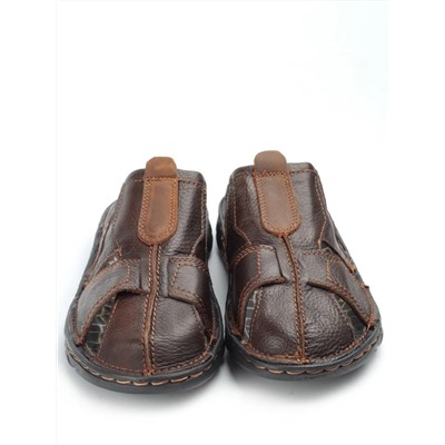 P2322-10 BROWN Тапочки мужские (натуральная кожа)