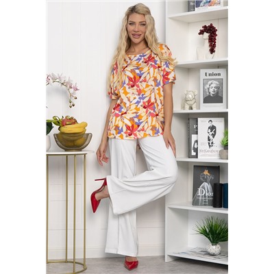 Блуза Маргоша (бежевая/цветы) Б13783-16М