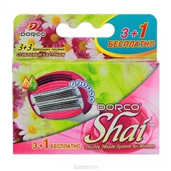 1 DORCO  КАССЕТЫ ЖЕНСКИЕ SHAI SWEETIE '4" 6 лезвий,  с сгибаемым картриджем