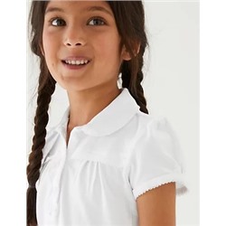 2pk Girls' Cotton Regular Fit School Polo Shirts (2-18 Yrs)