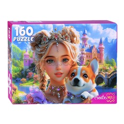 Пазлы 160 "Портрет принцессы с корги"