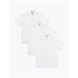 3pk Boys' Longer Length Easy Iron School Shirts (4-18 Yrs)
