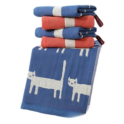 Towel Korean spotted cat four-layer cotton gauze large square towel wipe hand towel export kitchen towel factory price wholesale