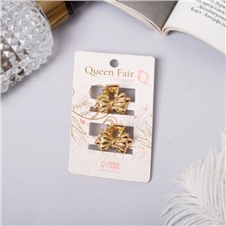 Крабики для волос «Либерти», набор 2 шт., бантик, 2 см, золото