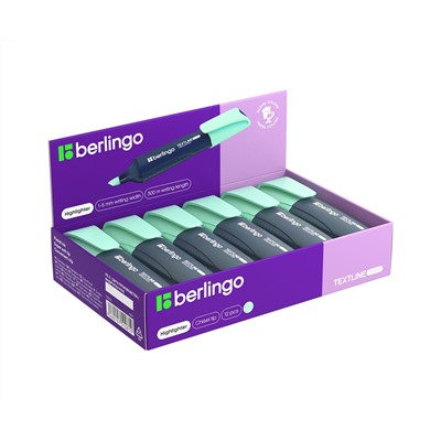 Текстовыделитель Berlingo "Textline HP200" пастельный цвет, мята, 1-5мм