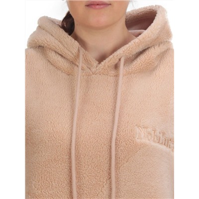 106 BEIGE Худи женское Тедди на флисе