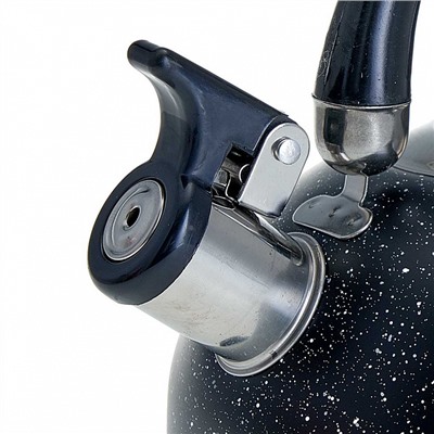 Чайник со свистком 2,5 л из нержавеющей стали, индукционное дно WEBBER BE-0539 черный мрамор