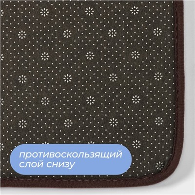 Коврик для ванной и туалета SAVANNA «Стоун», 40×60 см, коричневый