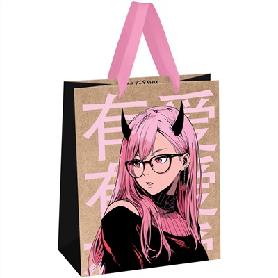 Пакет подарочный 18*23*10см MESHU "Anime girl" крафт MS_61629/12/Китай