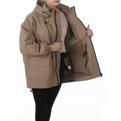 3096 DK. BEIGE Куртка демисезонная женская (100 гр. холлофайбер)