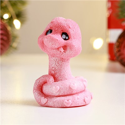 Фигурное мыло «Змея Улыбака» розовый с серебром