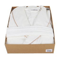 Халат Велюровый Мужской (XL) Tuğsen Krem Bay Xlarge Bornoz- EcoCotton