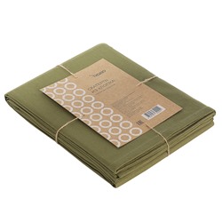 Скатерть из хлопка оливкового цвета из коллекции Essential, 170х170 см