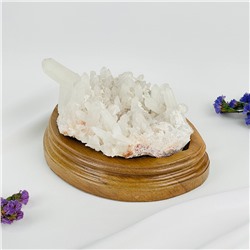 Радуга Самоцветов Друза Горного Хрусталя на подставке