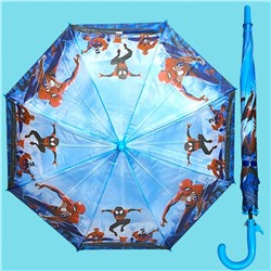 Зонт-трость для мальчика с мультгероями полуавтомат Арт 1004/5