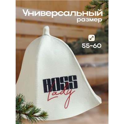 Шапка для бани принт "Boss Lady"