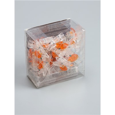 УЦЕНКА НИТЬ ROSA DECOR "Прищепки тыква", LED-20-3V, ААх2 (не в компл.), фиксинг, Т/БЕЛЫЙ