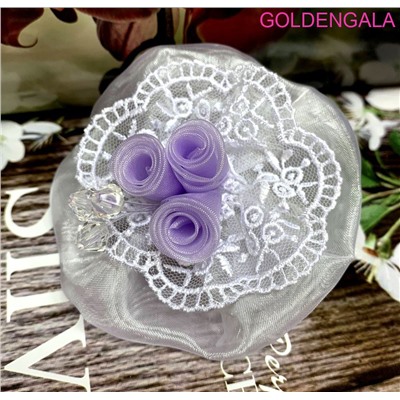 Бант на резинке ажурный №6 диаметр 8,5 см тип 1