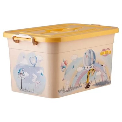 Контейнер для хранения игрушек с ручкой и защелками GIRAFFIX 41,5*27*22см, 15л