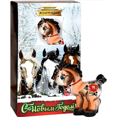 Конфуций. Новый год. Набор Чайная пара. Чай с подарком (в ассортименте) 50 гр. карт.упаковка