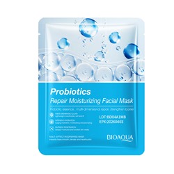 Тканевая восстанавливающая маска для лица с пробиотиками BIOAQUA Probiotics repair moisturizing mask, 25 гр