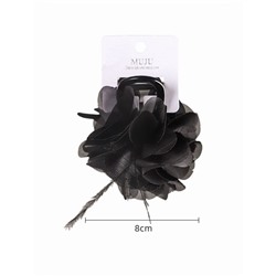 Заколка-краб для волос с цветком и перьями, 8 см.