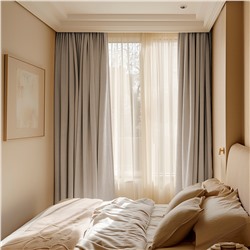 Комплект штор "Волшебная Ночь" Канвас /  Тауп