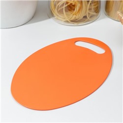 Доска разделочная овальная Доляна «Симплекс», 24.5×17 см, оранжевая